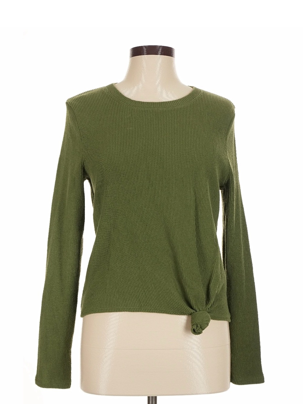 Madewell Olive Green Long-Sleeve Knot Front Top - Medium/22 inch length